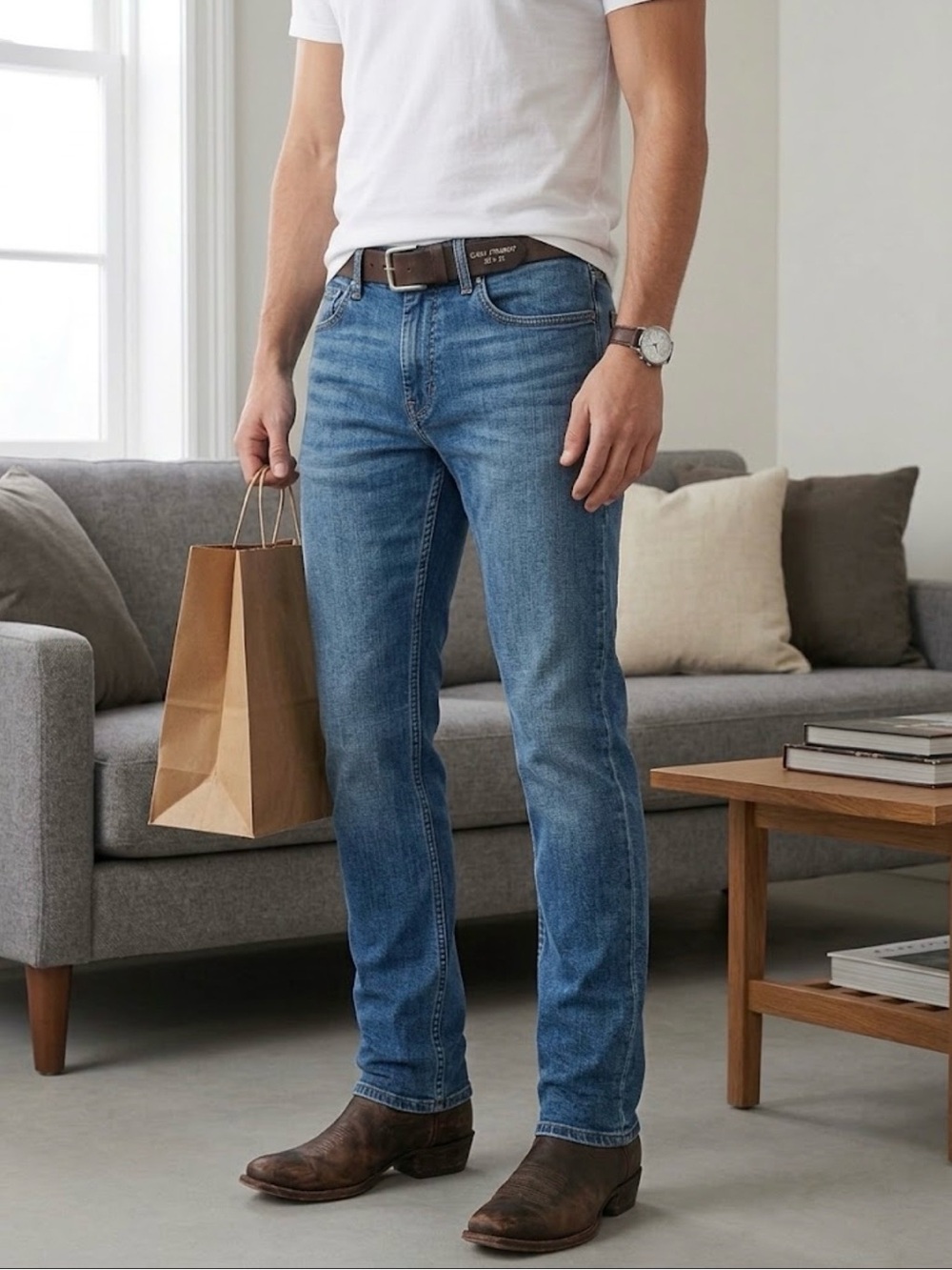 American Eagle Outfitters Medium Wash Slim/Straight Jeans (30 x 32)
